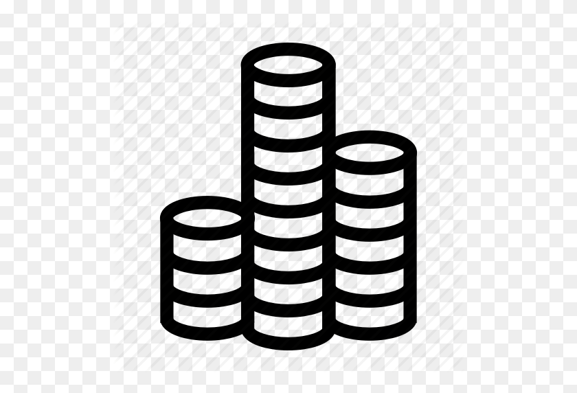 512x512 Coin, Coins, Gambling Chips, Money, Pile, Stack, Treasure Icon - Pile Of Money PNG