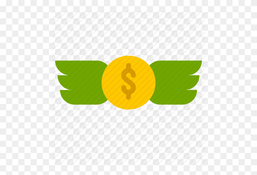 512x512 Coin, Dollar, Finance, Fly, Money, Wings Icon - Pixel Coin PNG