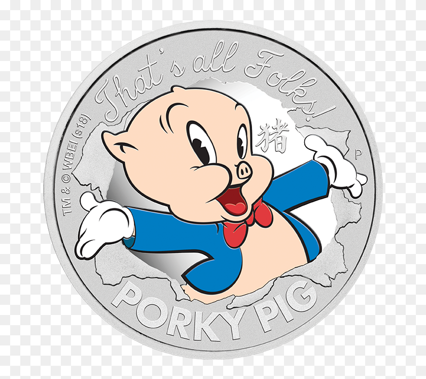 686x686 Coins Australia - Porky Pig PNG