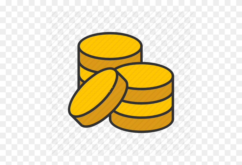 512x512 Coins, Gold Coins, Money, Pile Of Coins Icon - Money Pile PNG