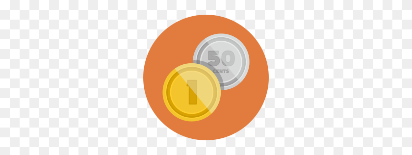 256x256 Значок Монеты Плоский Набор Иконок - Пиксельная Монета Png