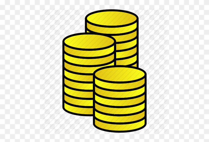 512x512 Coins, Money, Stack Icon - Stack Of Money PNG