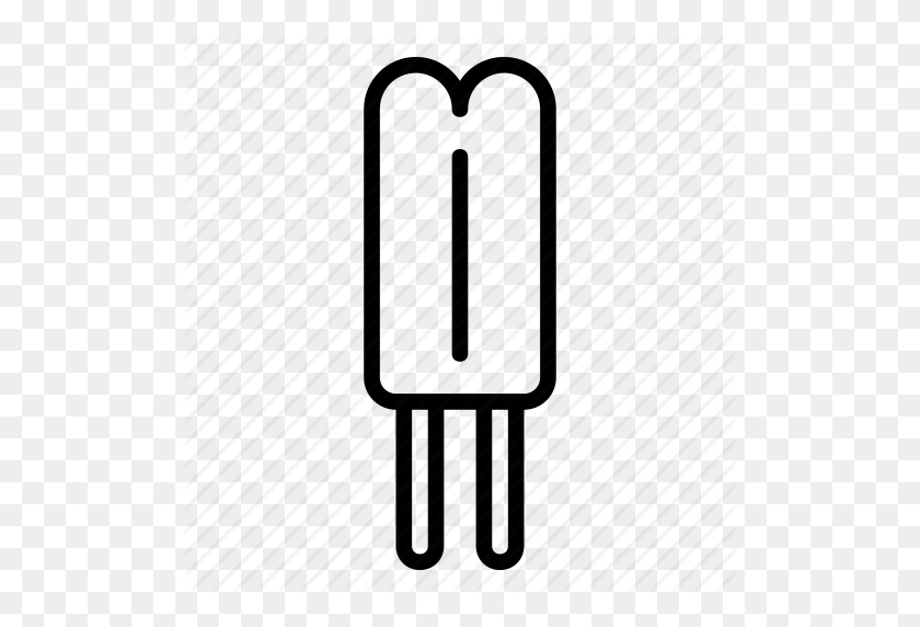 512x512 Холодное, Двойное, Фруктовое, Значок Эскимо - Черно-Белый Клипарт Popsicle