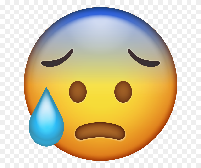 640x640 Cold Sweat Emoji - Sweat Emoji PNG