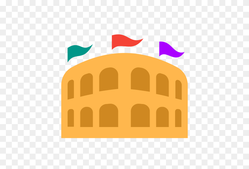 512x512 Coliseo, Monumentos, Icono De Italia Con Formato Png Y Vector - Coliseo Clipart