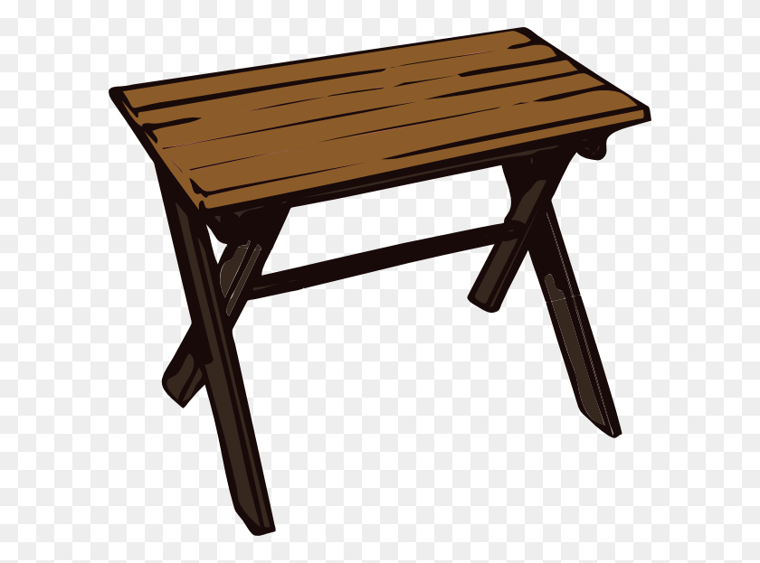 600x563 Collapsible Wooden Table Clip Art Free Vector - Plank Clipart