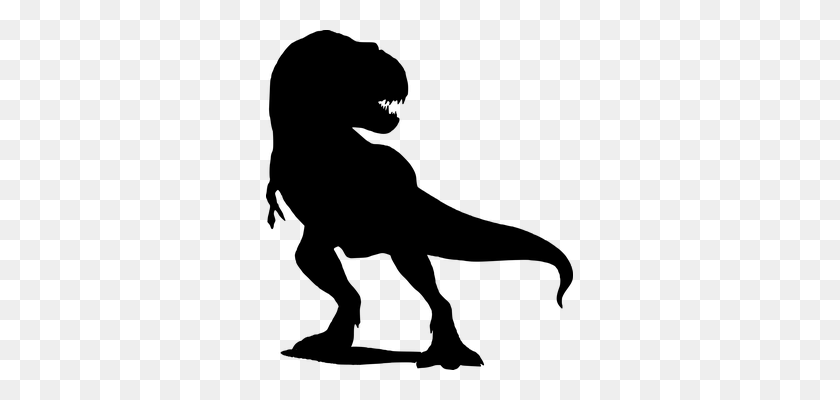 307x340 Collection Of Dinosaur Silhouette Clip Art Download Them And Try - Dinosaur Black And White Clipart