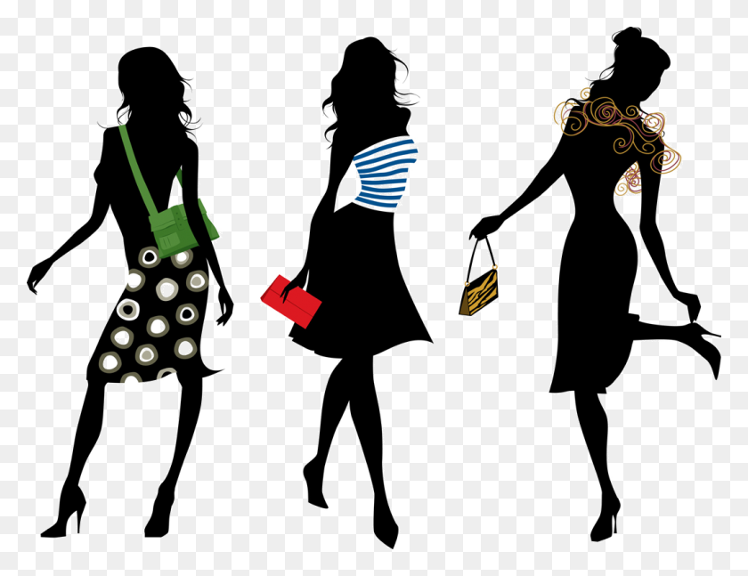 1050x791 Collection Of Fashion Silhouette Png Download Them And Try To Solve - Lady Shopping Clipart