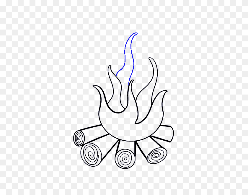 678x600 Collection Of Fire Cartoon Drawing Download Them And Try To Solve - Flames Black And White Clipart