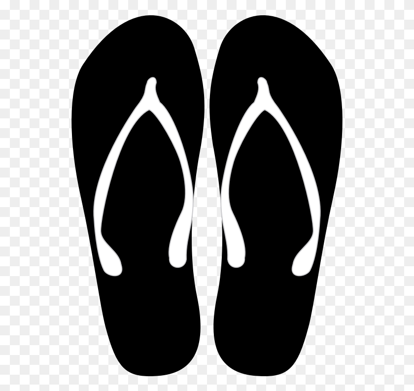 550x733 Collection Of Flip Flop Silhouette Clip Art Download Them - Slippers Clipart