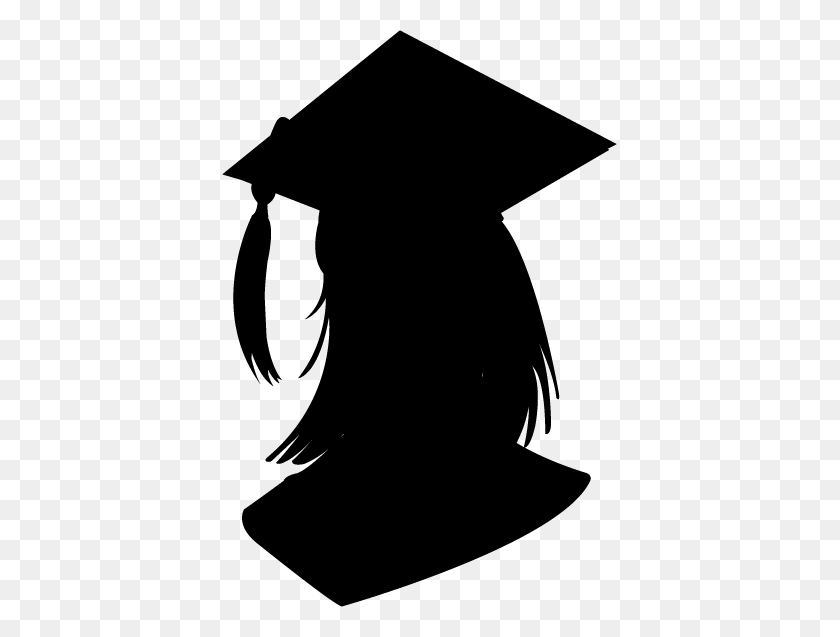 395x577 Collection Of Graduate Silhouette Clip Art Download Them And Try - Graduation Cap And Gown Clipart
