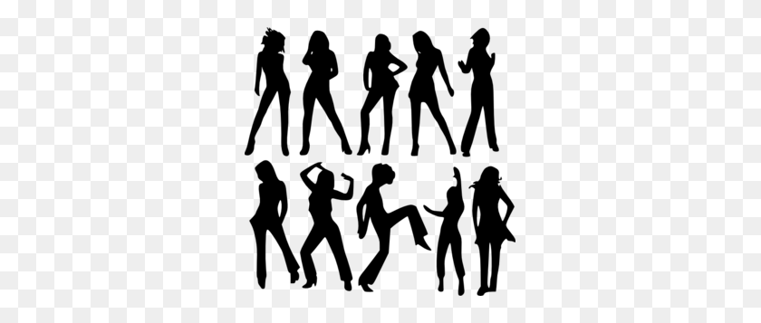 299x297 Collection Of Group Silhouette Clip Art Download Them And Try - Dance Team Clipart