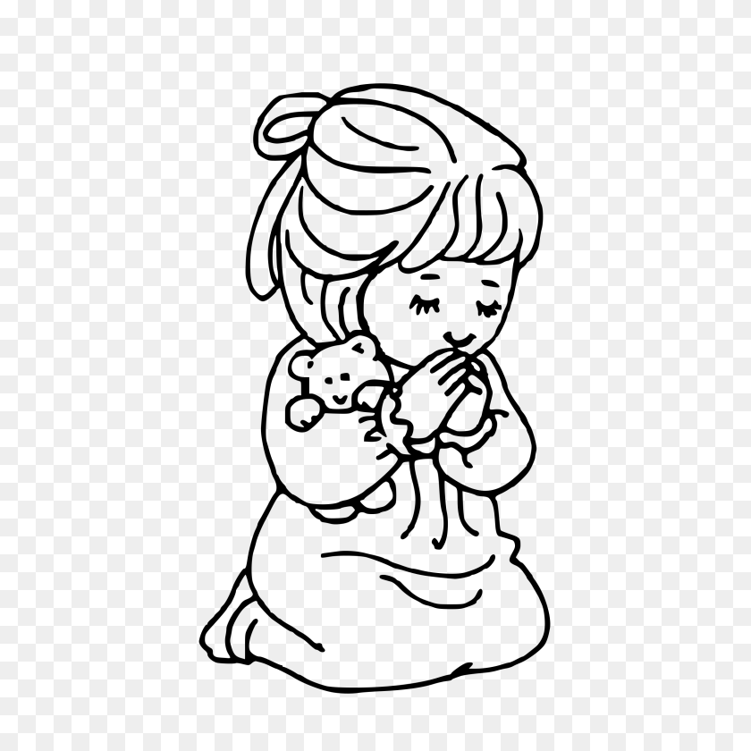2400x2400 Коллекция Рисунков Маленькой Девочки, Молящейся Скачай Их И Попробуй - Библейский Клипарт Черно-Белый