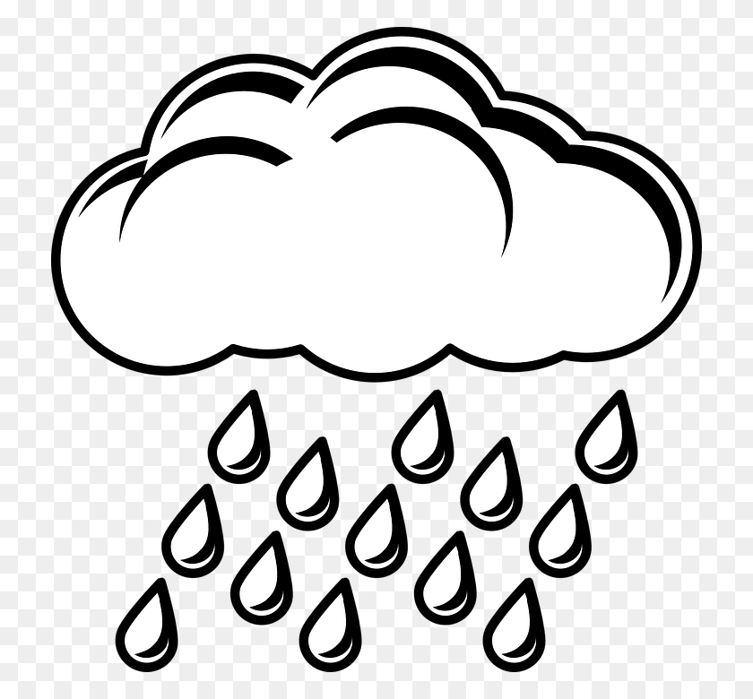 726x720 Collection Of Rain Cloud Drawing Download Them And Try To Solve - Challah Clipart Black And White