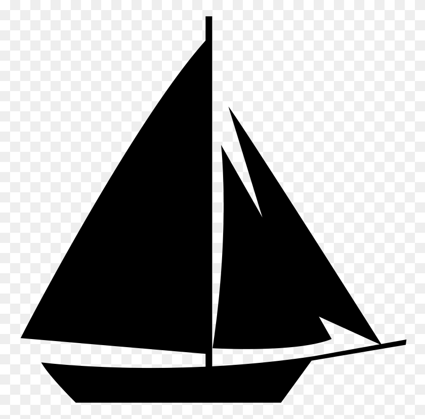 8000x7877 Collection Of Sailboat Silhouette Clip Art Download Them And Try - Yacht Clipart Black And White