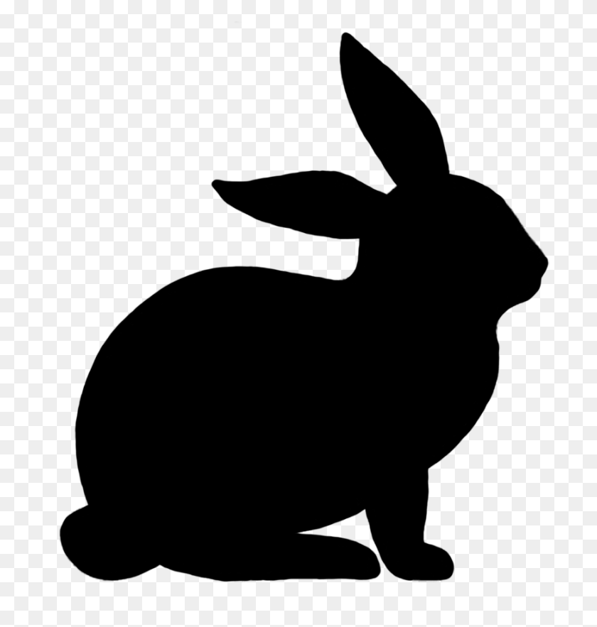 869x917 Collection Of Silhouette Rabbit Download Them And Try To Solve - Bunny Ears Clipart