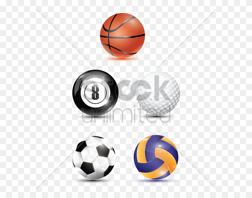 600x600 Collection Of Sports Balls Vector Image - Sports Balls PNG