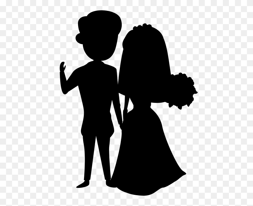 480x624 Collection Of Wedding Couple Silhouette Clip Art Download Them - Wedding Clipart Black And White