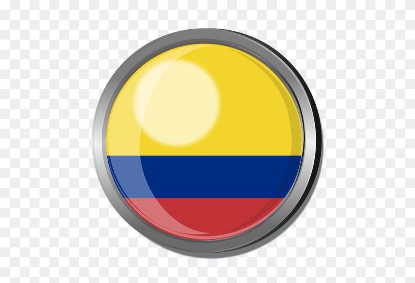 512x512 Colombia Flag Badge - Colombia Flag PNG