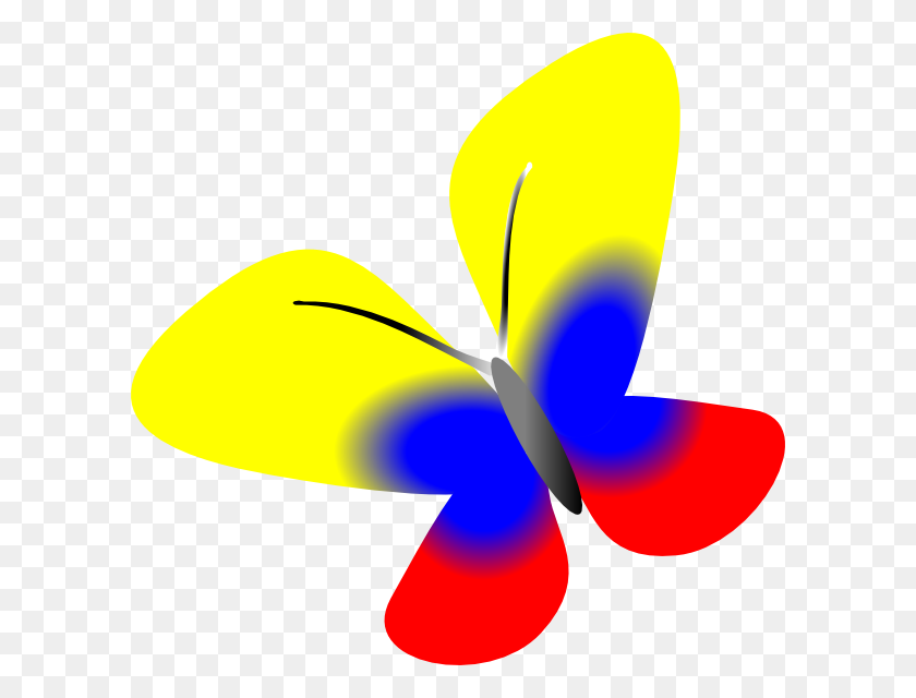 600x580 Colombia Flag Butterfly Png, Clip Art For Web - Butterfly Clipart PNG