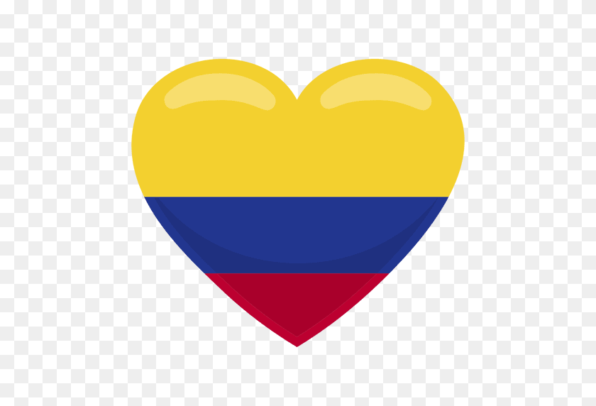 512x512 Colombia Heart Flag - Colombia Flag PNG