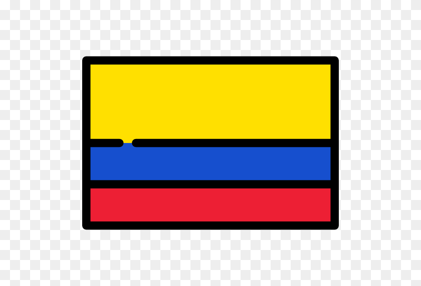 512x512 Icono De Colombia - Bandera De Colombia Png