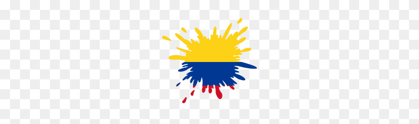 190x190 Colombia Splash Flag - Colombian Flag PNG