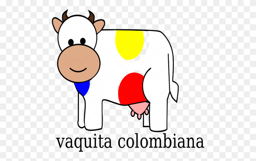 500x469 Colombian Cow Vector Clip Art - Colombia Clipart