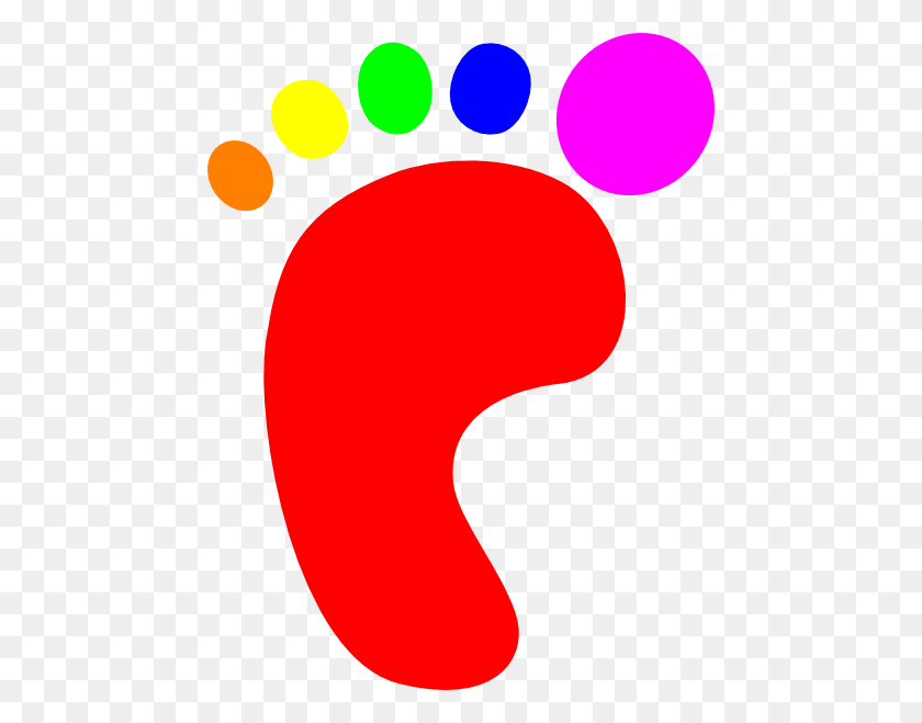 462x599 Color Clipart Foot - Free Footprint Clipart