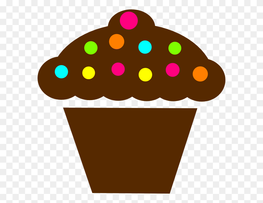 600x589 Color Cupcake Cliparts - Cupcake Clipart Outline
