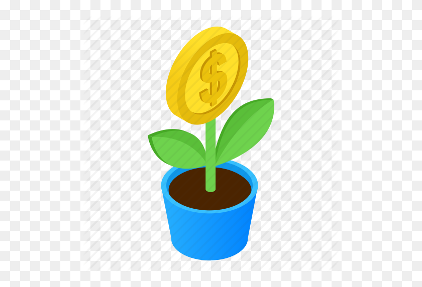 512x512 Color, Dólar, Verde, Crecimiento, Dinero, Planta, Icono De Árbol - Árbol De Dinero Png