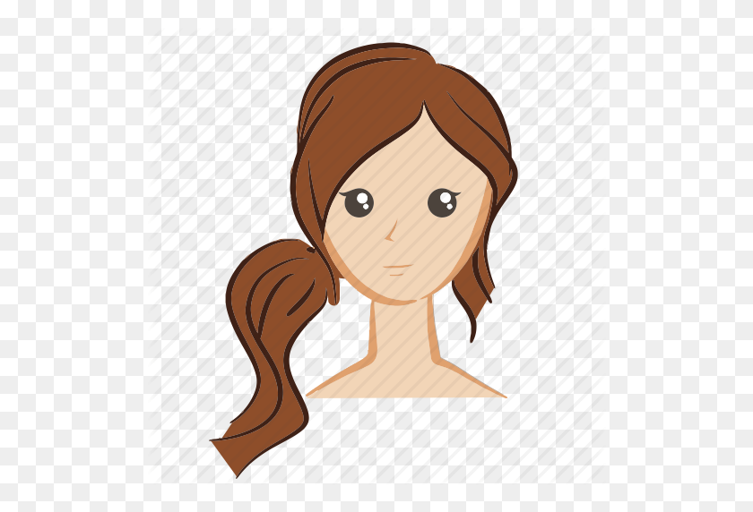 512x512 Color, Emoji, Face, Girl, Hair, Head, Woman Icon - Girl Emoji PNG
