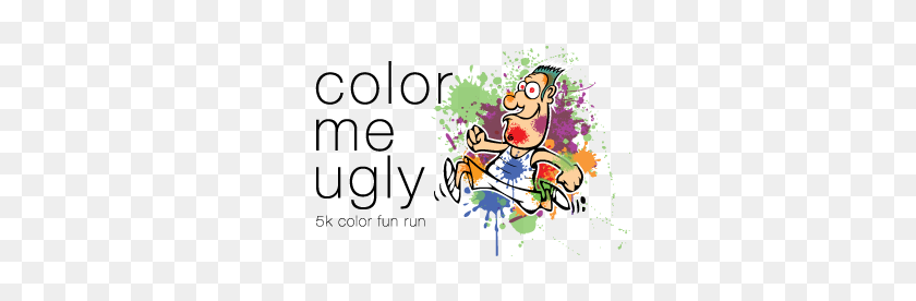 317x216 Color Me Ugly - Color Run Clipart