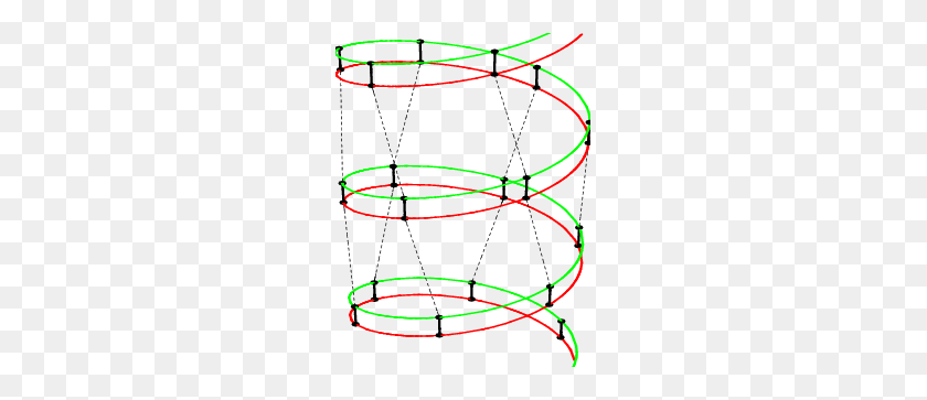 231x303 Цветное Онлайн-Схематическое Изображение Двойной Спирали Днк Красный И Зеленый - Красные Линии Png