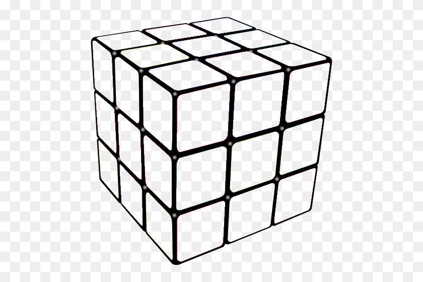 500x500 Раскраски Кубик Рубика Кубик Рубика Раскраски Рибикс - Кубик Клипарт Черный И Белый
