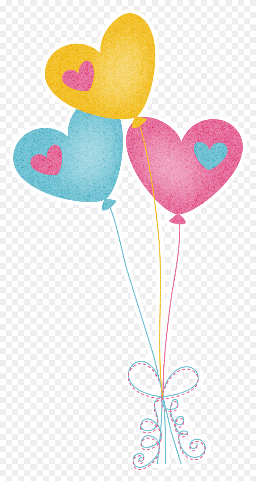 1114x2164 Color Pallet Clip Art, Balloons, Art - Heart Balloon Clipart