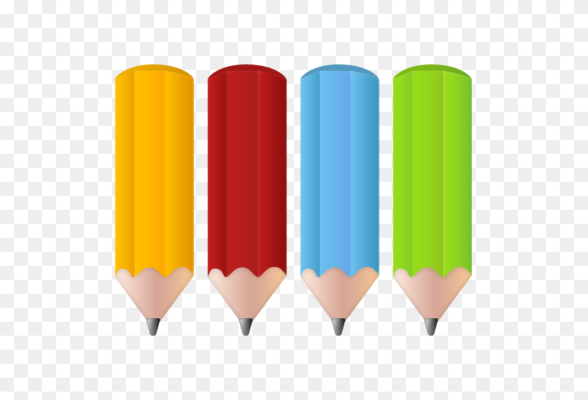 512x512 Color, Pencils, Pens Icon - Colored Pencil PNG