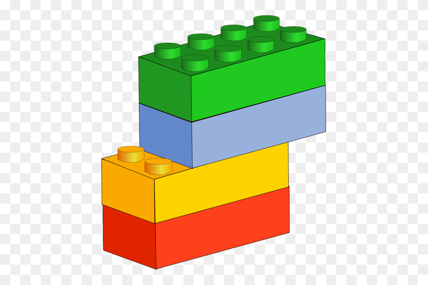 441x500 Color Plastic Blocks Vector Drawing - Place Value Blocks Clip Art