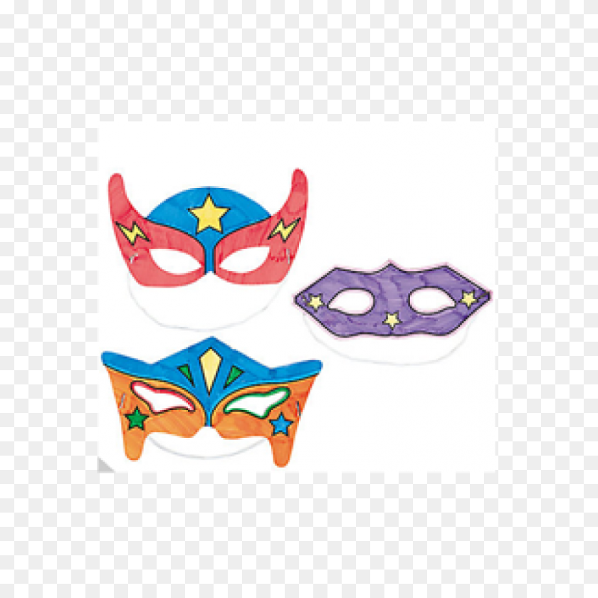 800x800 Color Your Own Superhero Masks Party Supplies Decorations - Superhero Mask PNG