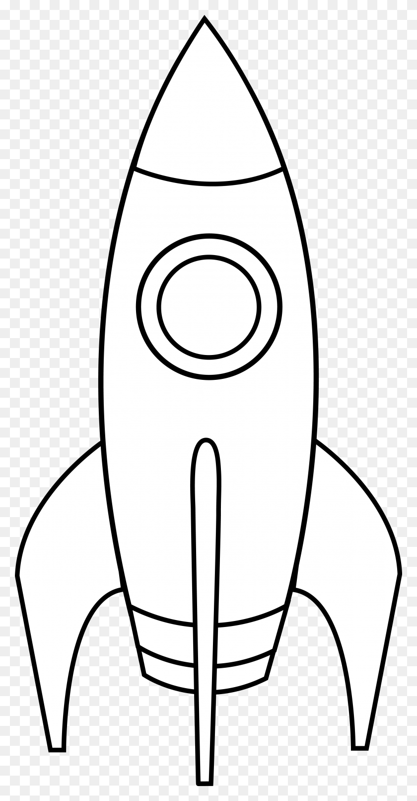 2778x5526 Colorable Rocket Line Art - Education Clipart Black And White