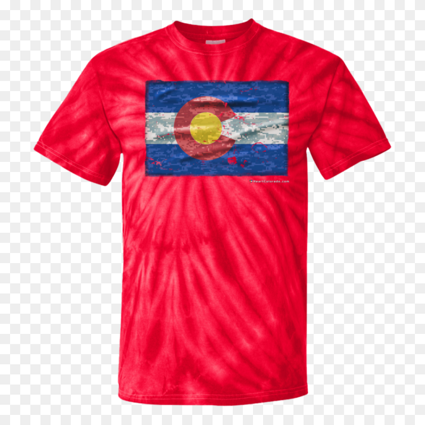 1024x1024 Colorado Bandera De Camuflaje Digital Juventud Tie Dye T Shirt Corazón De Colorado - Bandera De Colorado Png
