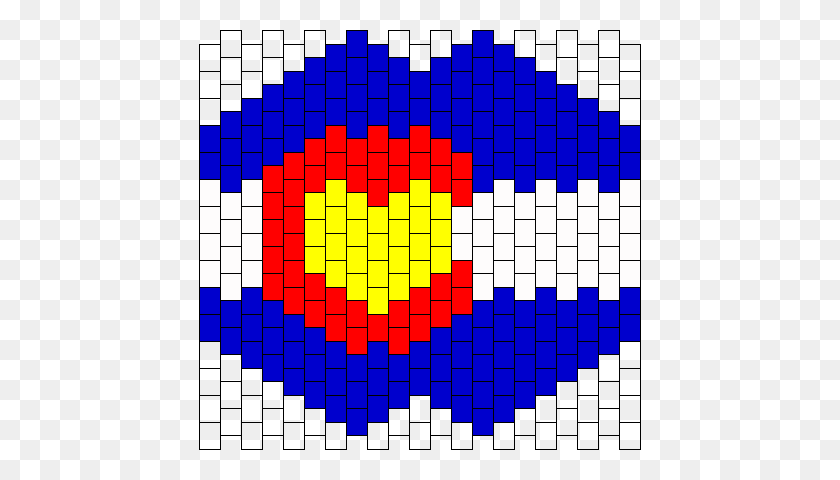 442x420 Colorado Flag Mask Bead Pattern Peyote Bead Patterns Misc Bead - Colorado Flag PNG