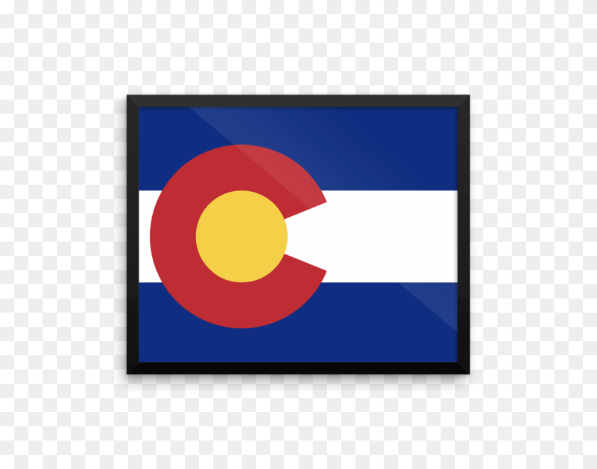600x600 Bandera De Colorado Premium Lustre Papel Fotográfico Enmarcado Póster Colorado Plus - Bandera De Colorado Png