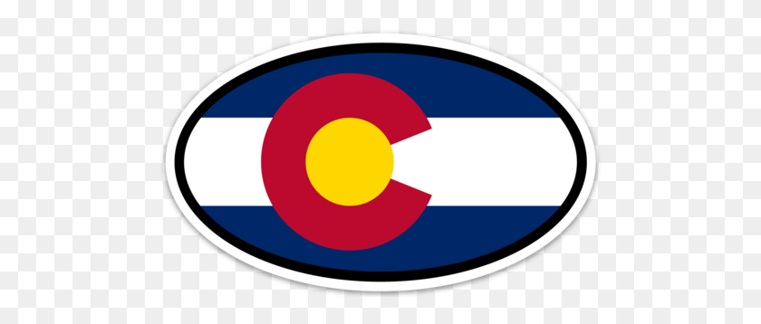 488x298 Bandera De Colorado Etiqueta De Vinilo Euro Ovalada De La Etiqueta Engomada - Bandera De Colorado Png
