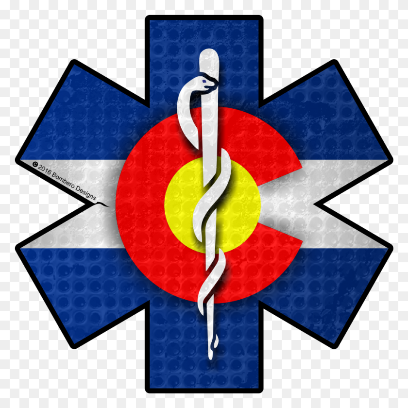 901x901 Colorado Star Of Life Sticker Bombero Designs - Colorado Flag PNG