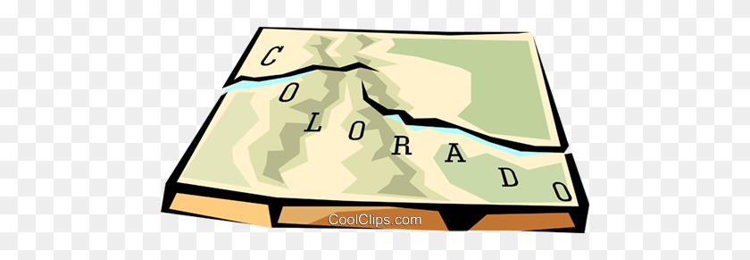 480x231 Colorado State Map Royalty Free Vector Clip Art Illustration - State Clipart