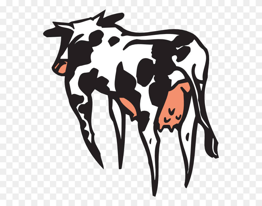 564x600 Colored Cow Rear View Clip Art - Dairy Farm Clipart
