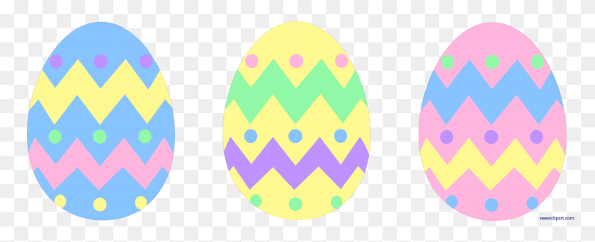 7655x2769 Clipart De Huevos De Pascua De Colores - Imágenes Prediseñadas De Búsqueda De Huevos De Pascua