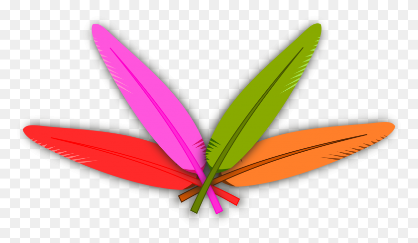 2400x1324 Colored Feather Icons Png - Feather PNG