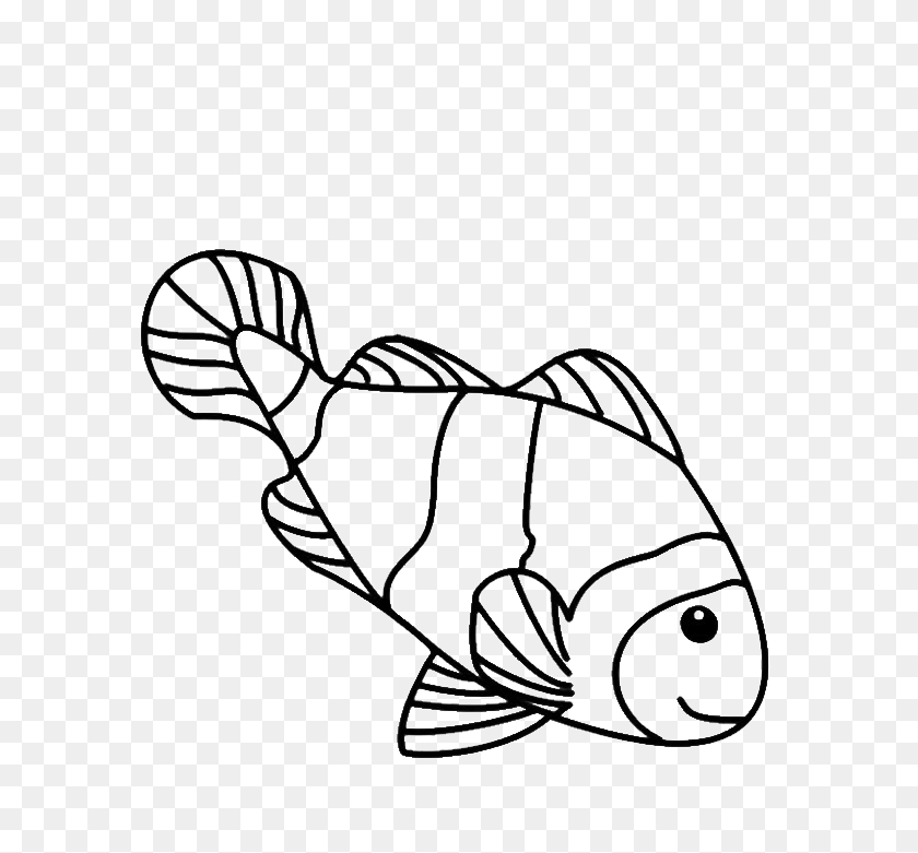 600x721 Colored Fish Drawings For Kids - Brinjal Clipart